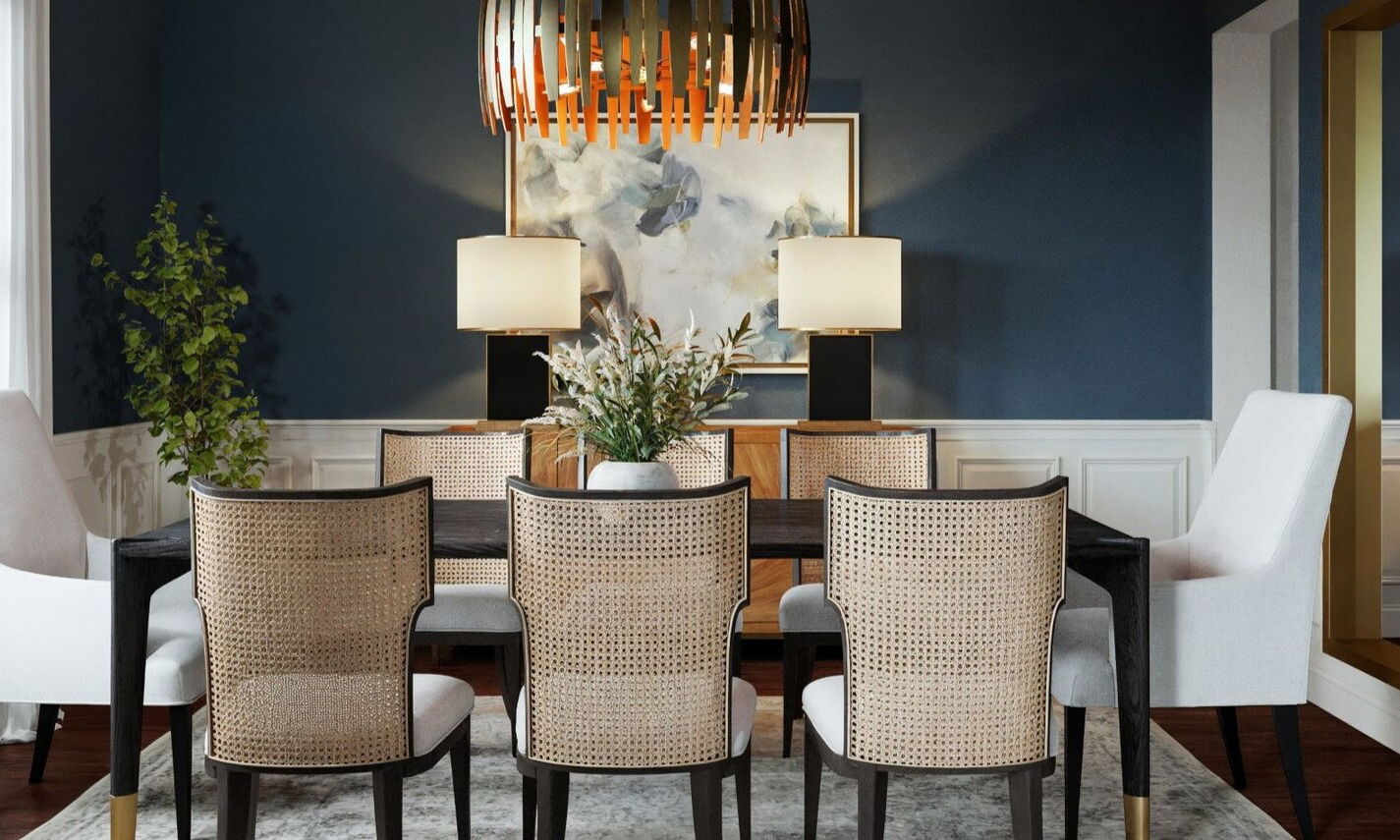 Comedor estiloso y transitional por los mejores diseñadores de interiores en Sarasota
