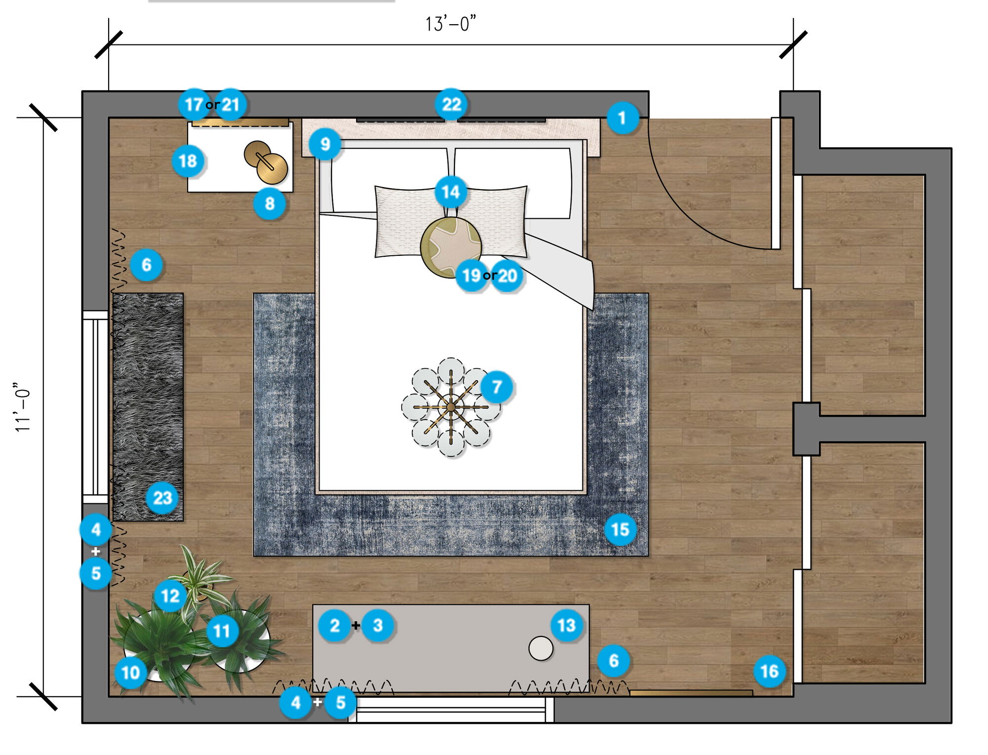 Online Designer Living Room Floorplan