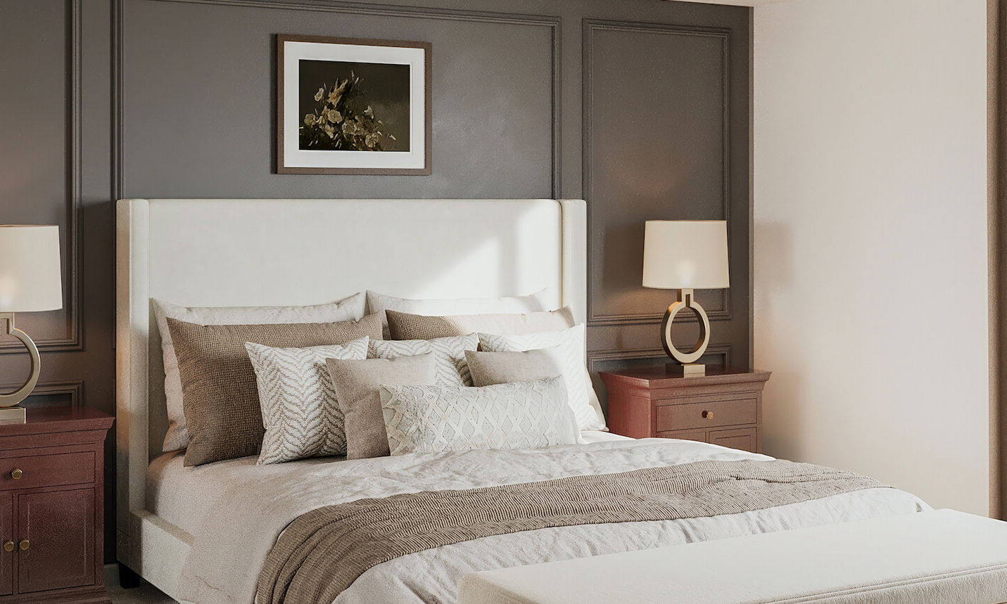 Elegant & Modern Master Bedroom Renovation by affordable Montecito interior designers