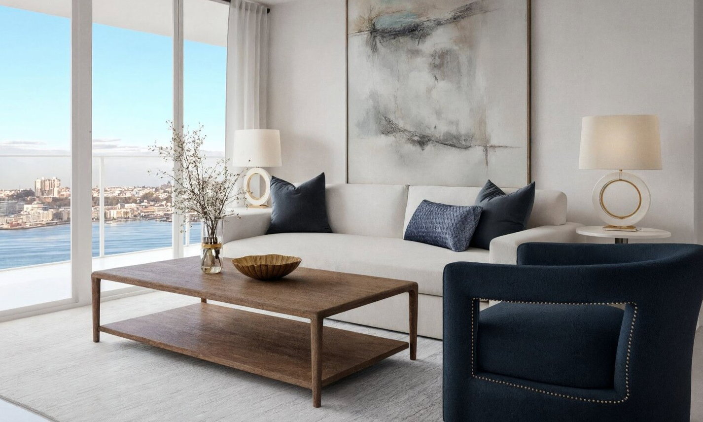 Sophisticated Modern Bayfront Condo Remodel by top Davie interior designers