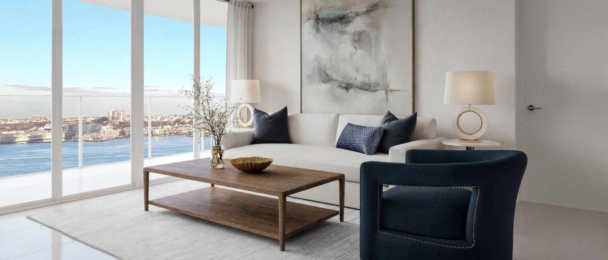 Remodelación de Condominio Moderno Sofisticado frente a la Bahía - Render Después de Sophia