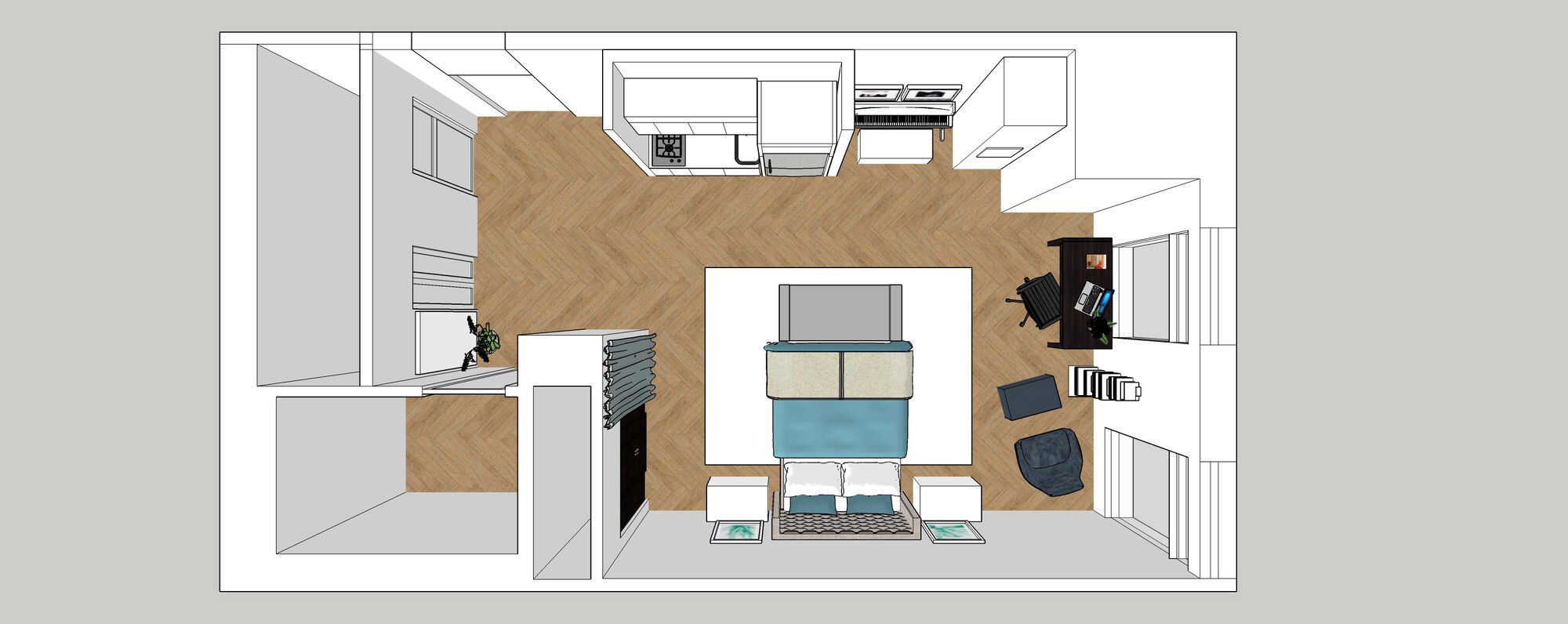 Plano del Dormitorio del Diseñador en Línea
