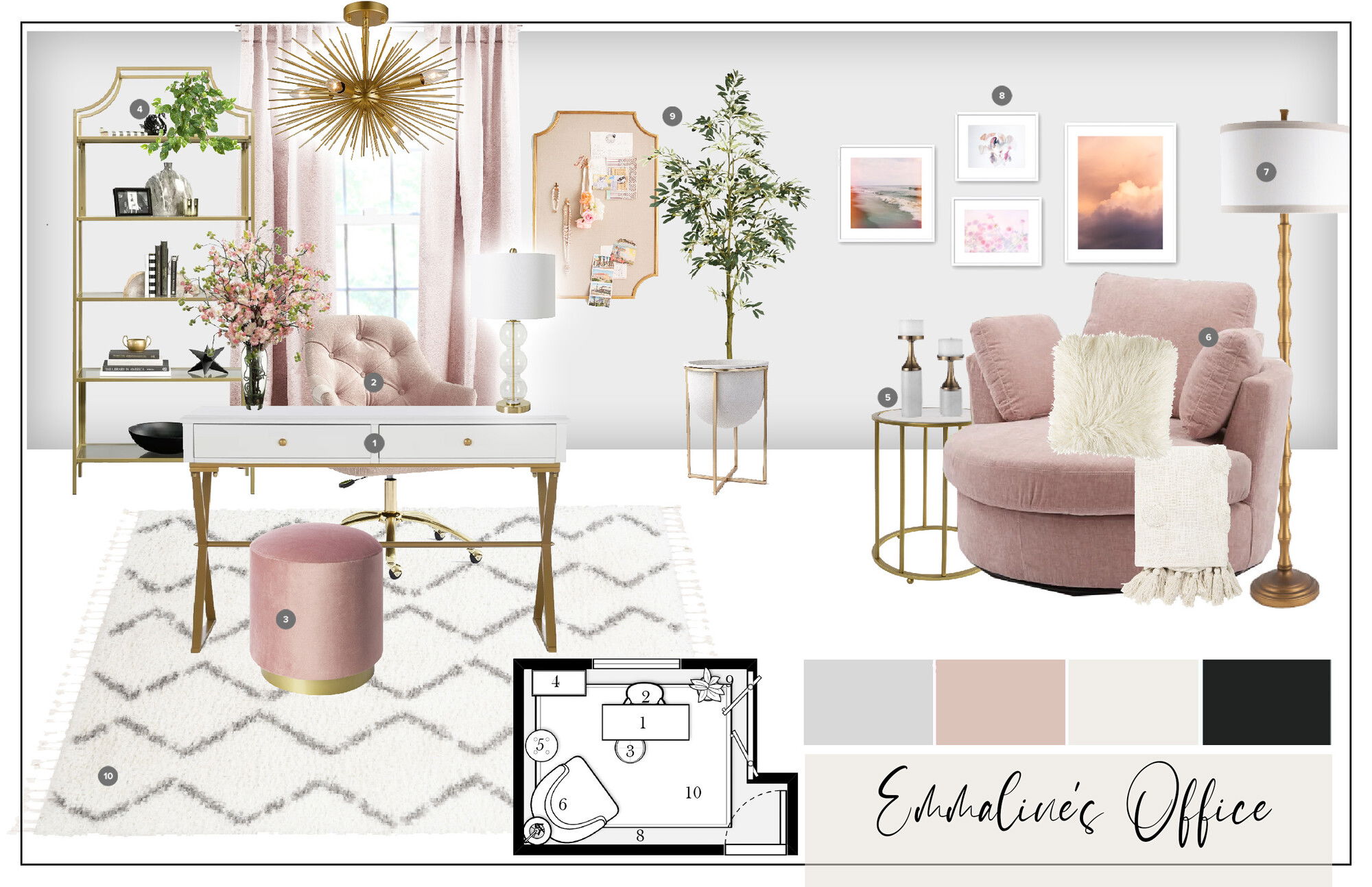 Ideas de diseño interior para hogar/oficina pequeña en línea