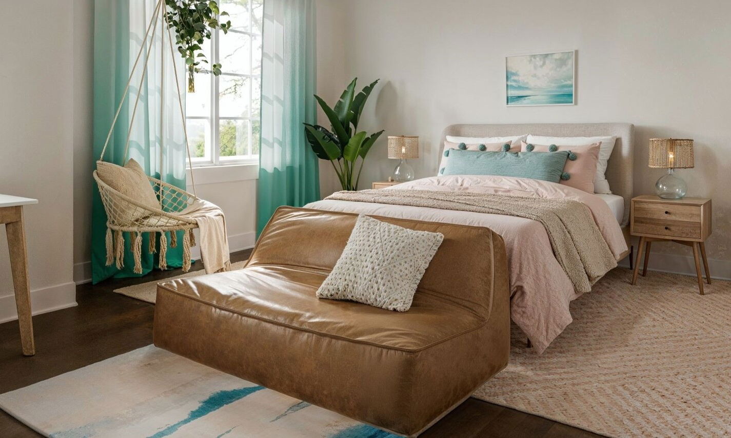 Comfortable Aesthetic Teen Bedroom by interior designers in Berkeley, California