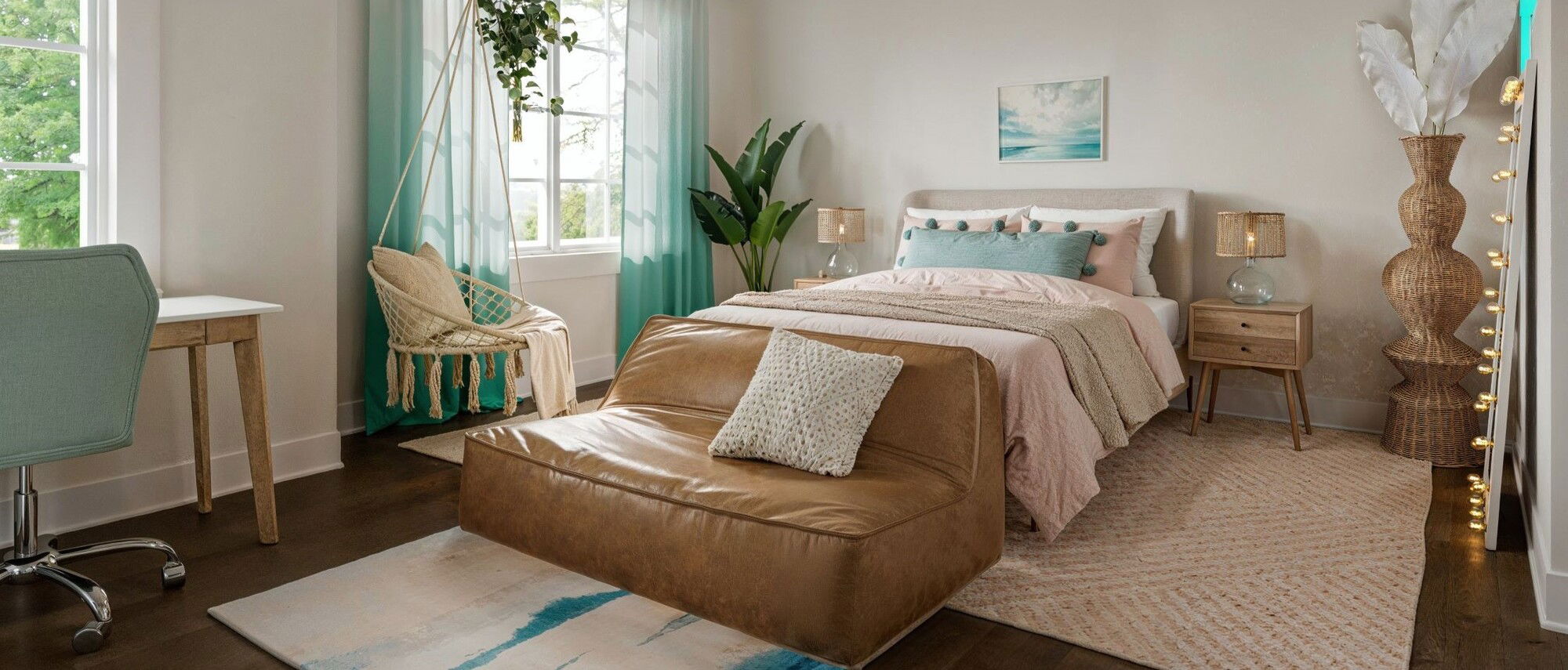 Comfortable Aesthetic Teen Bedroom by interior designers in Berkeley, California