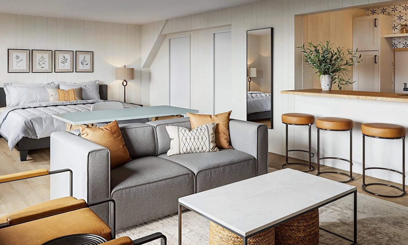 Cozy and Comfortable Basement Design by affordable Saratoga interior designers