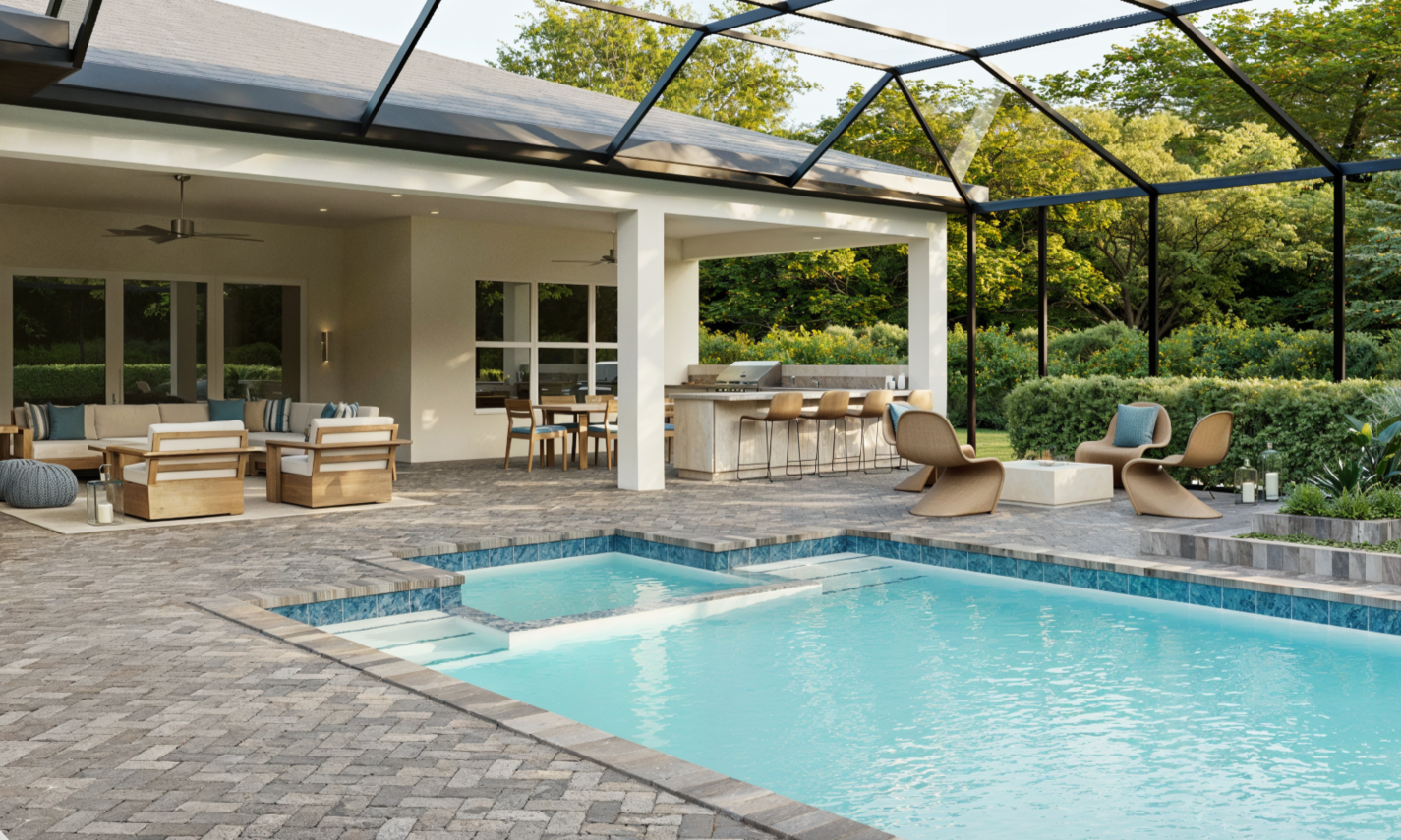 Coastal Home with a Modern Lanai Design by interior designers in Sarasota, Florida