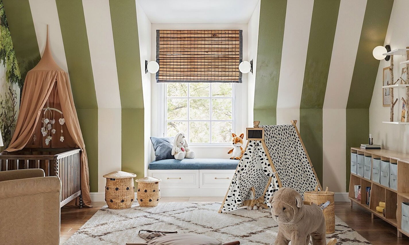 Adorable Forest Themed Nursery by top Chesapeake interior designers