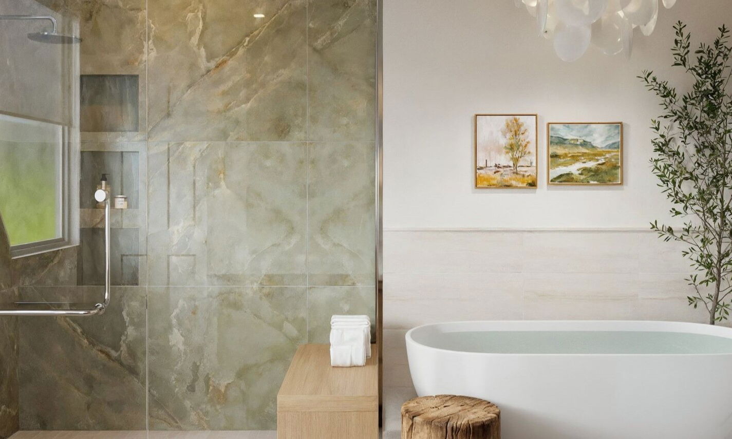 Fresh, Neutral & Comfortable Bathroom Design by interior designers in Bethesda, Maryland