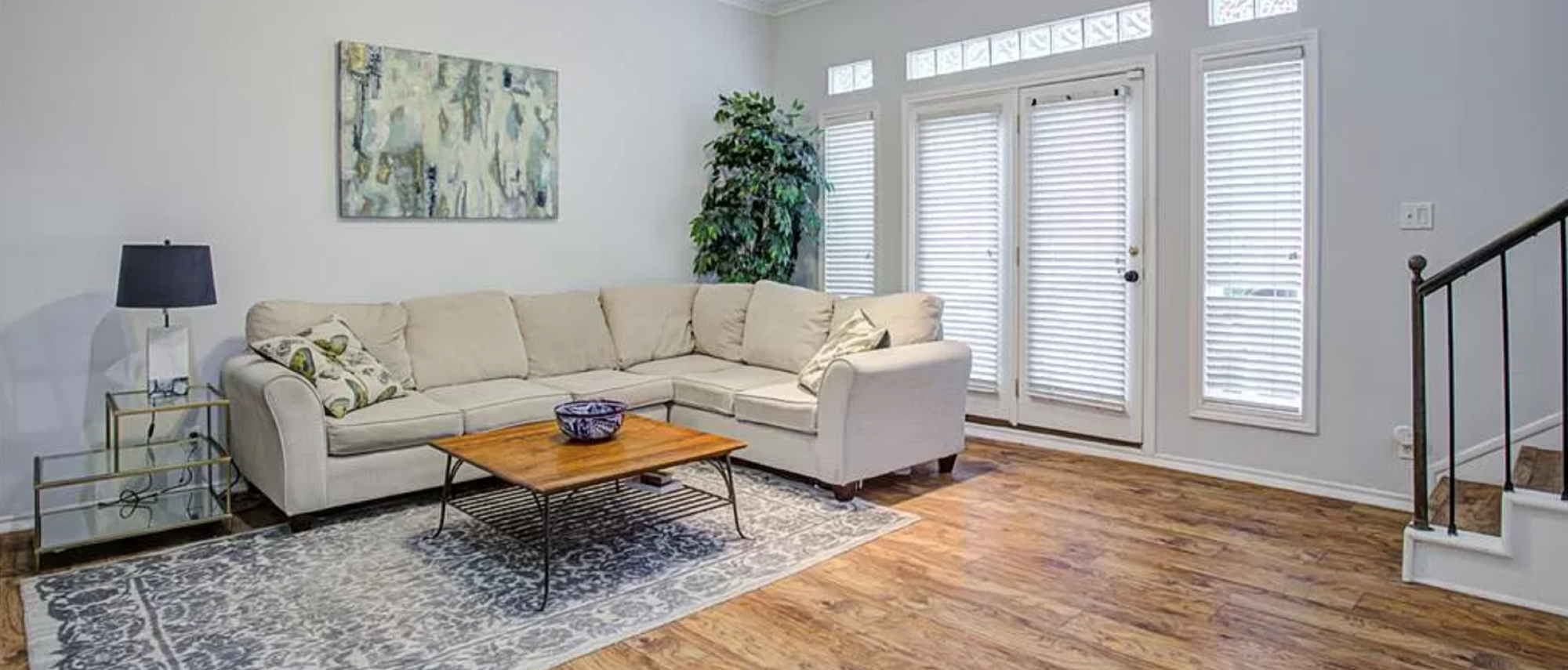 Comfy Eclectic Living Room Interior Design- Before Photo