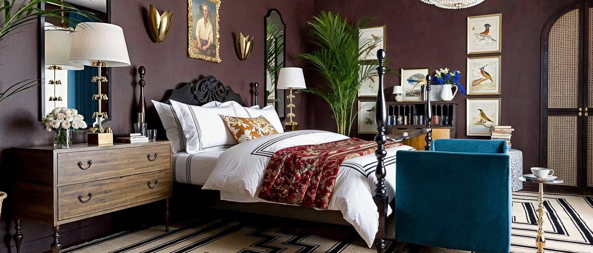 Vintage Bedroom Design with Eclectic Decor by affordable Escondido interior designers