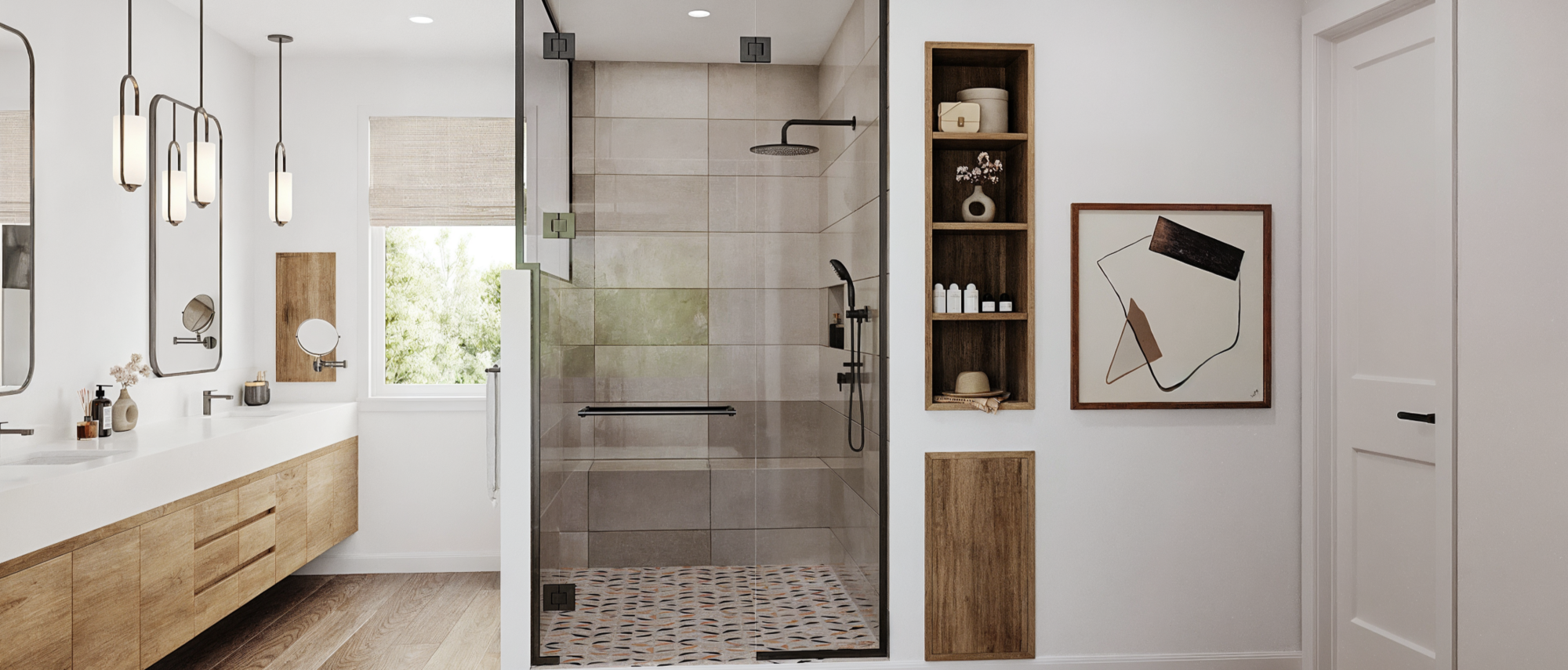 Modern Transitional Bathroom & Kitchen Design- After Rendering