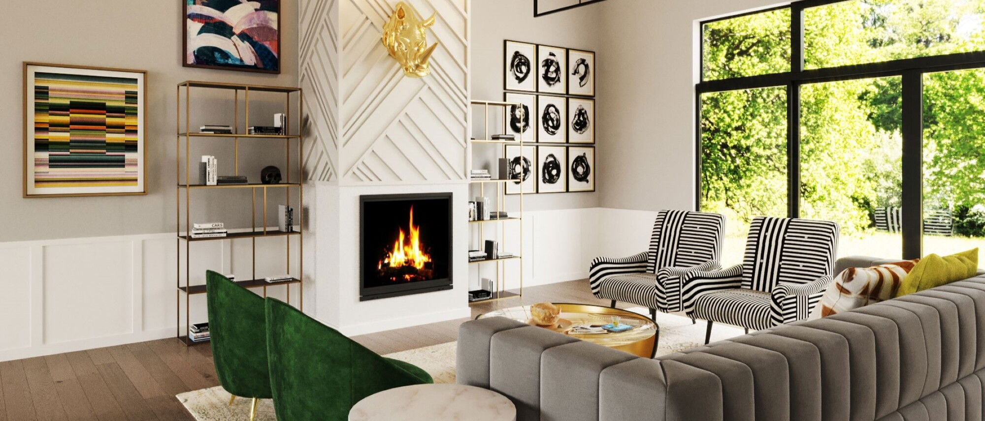 Nuevo Diseño Interior de Casa Moderna, Audaz y Ecléctica - Render Después