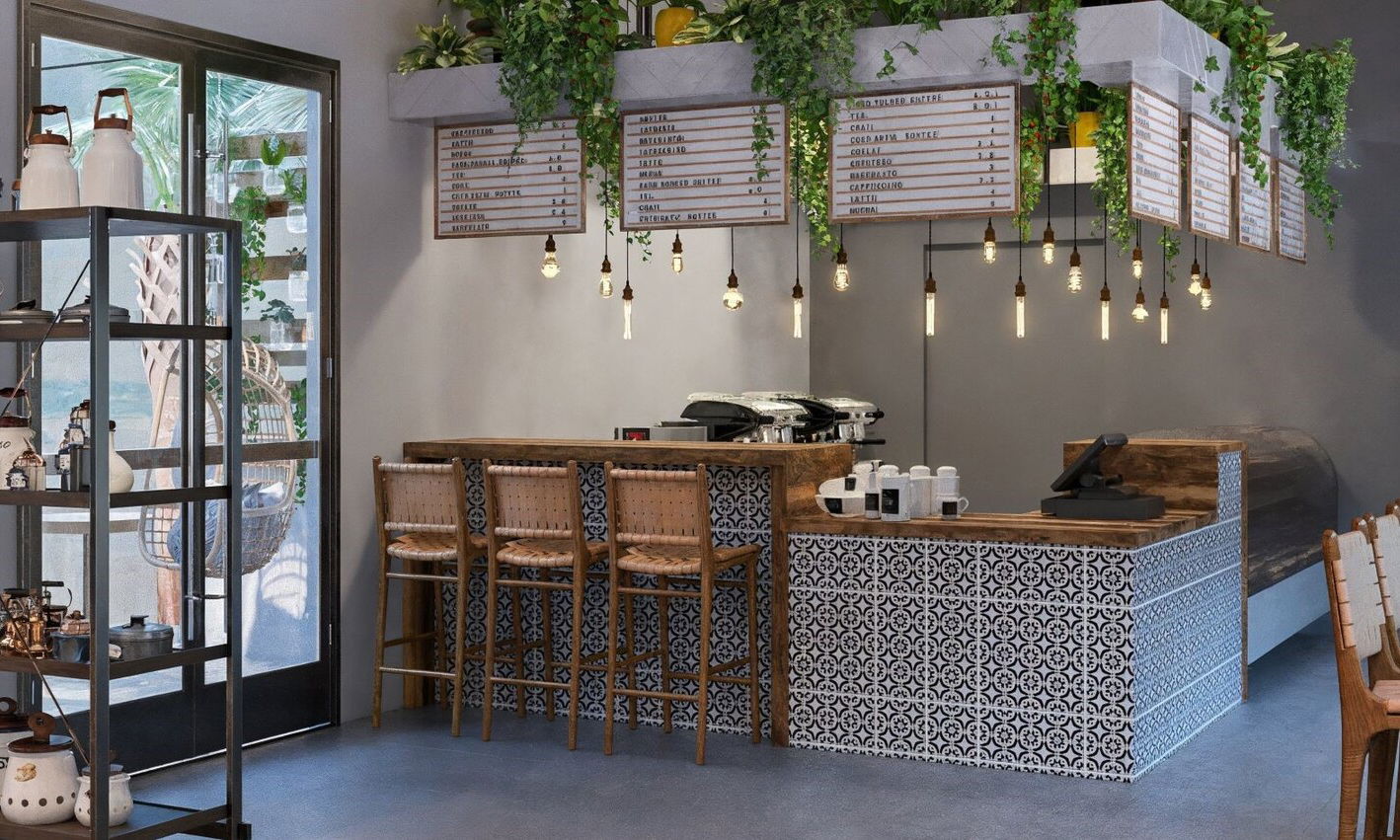 Coffee Shop With Biophilic Design