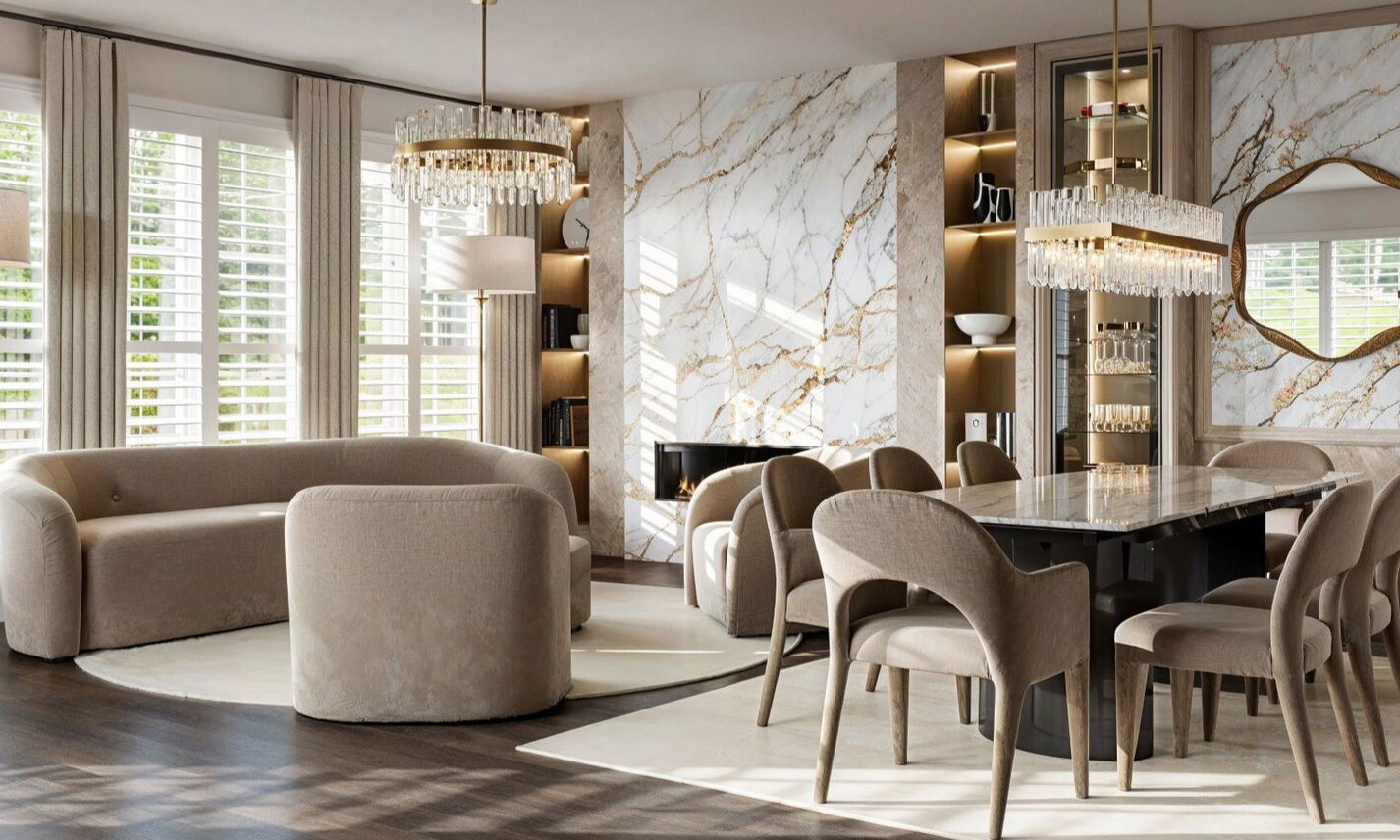 Soft Modern Glam Townhouse Design by affordable Coral Springs interior designers