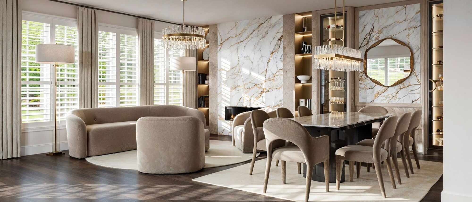 Soft Modern Glam Townhouse Design by affordable Coral Springs interior designers