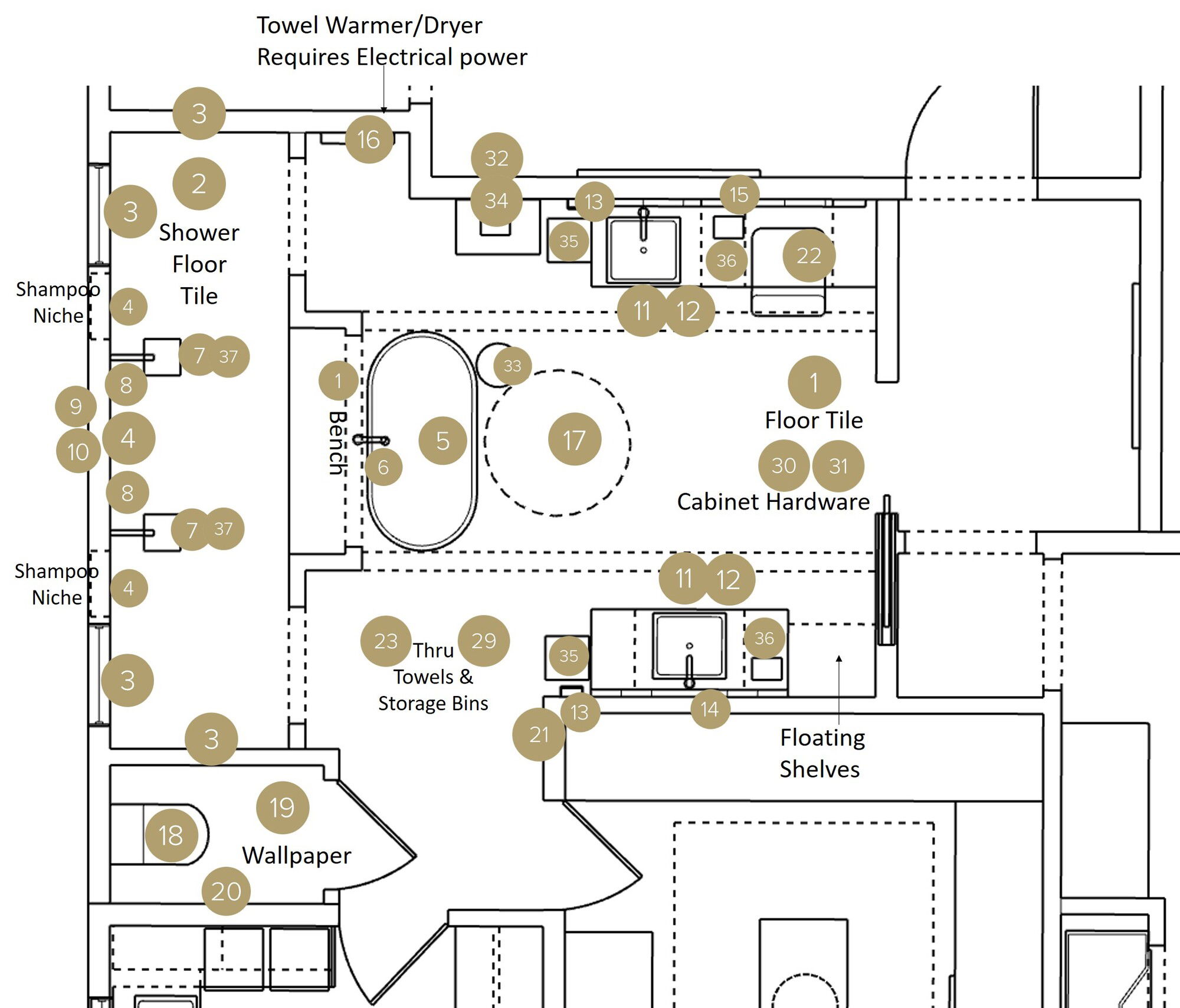 Online Designer Bathroom Floorplan