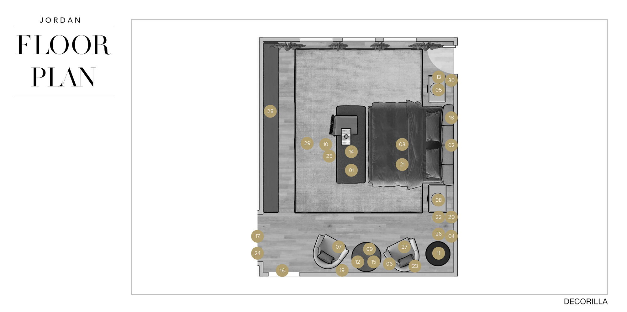 Online Designer Bedroom Floorplan