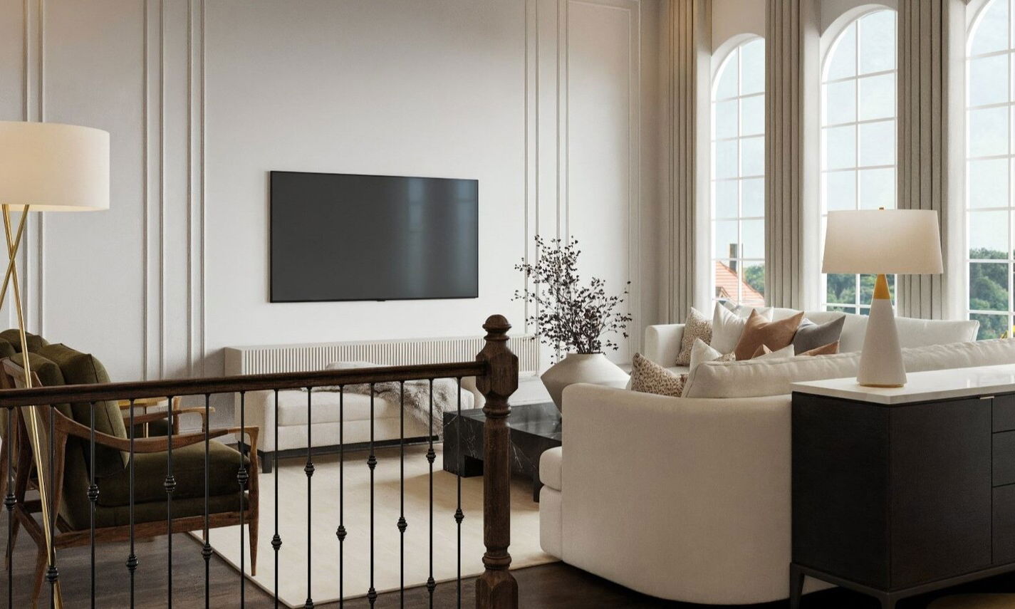 Elegant Living Room Renovation by affordable Frisco interior designers