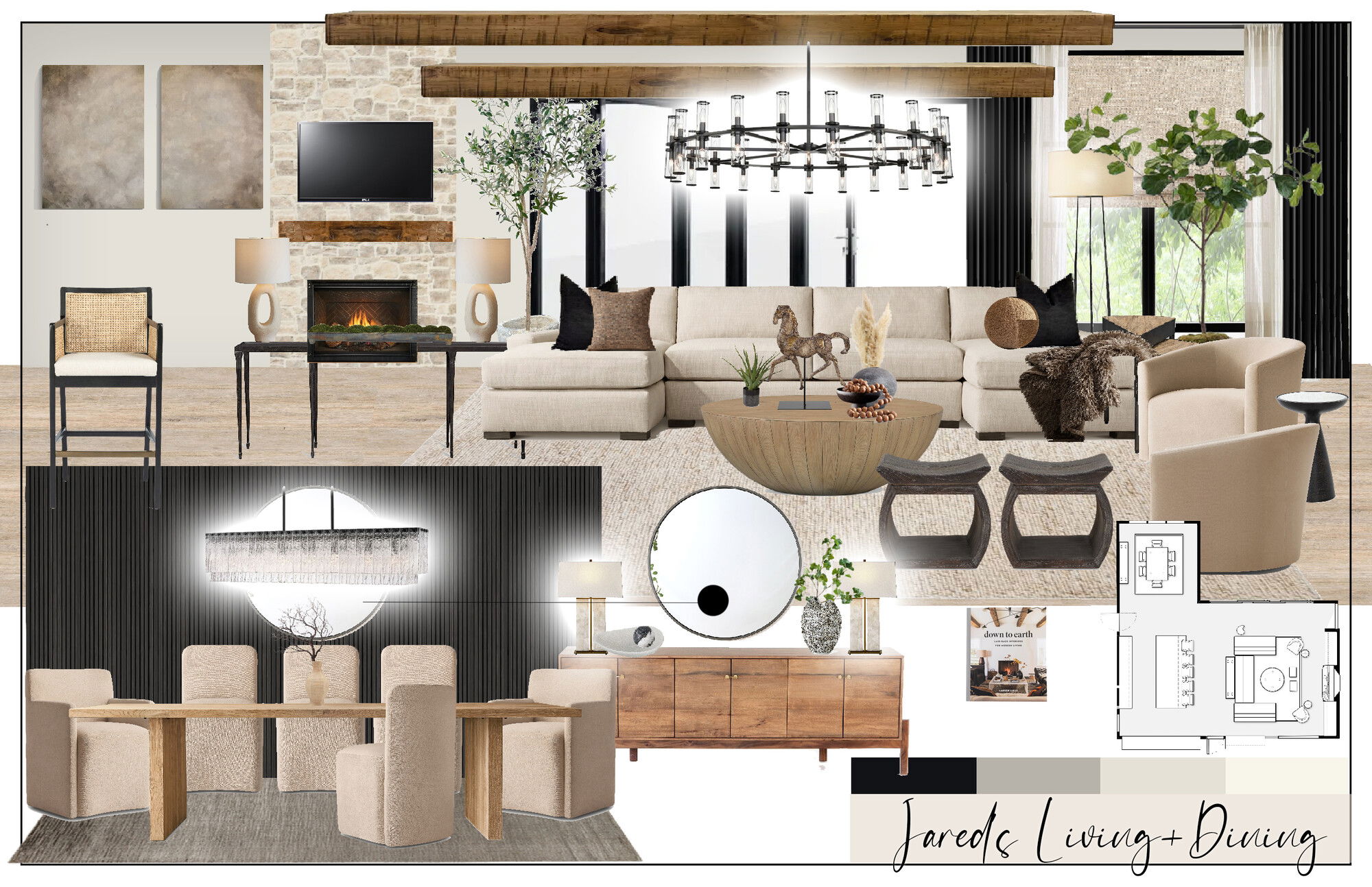 Online Designer Combined Living/Dining Interior Design Ideas