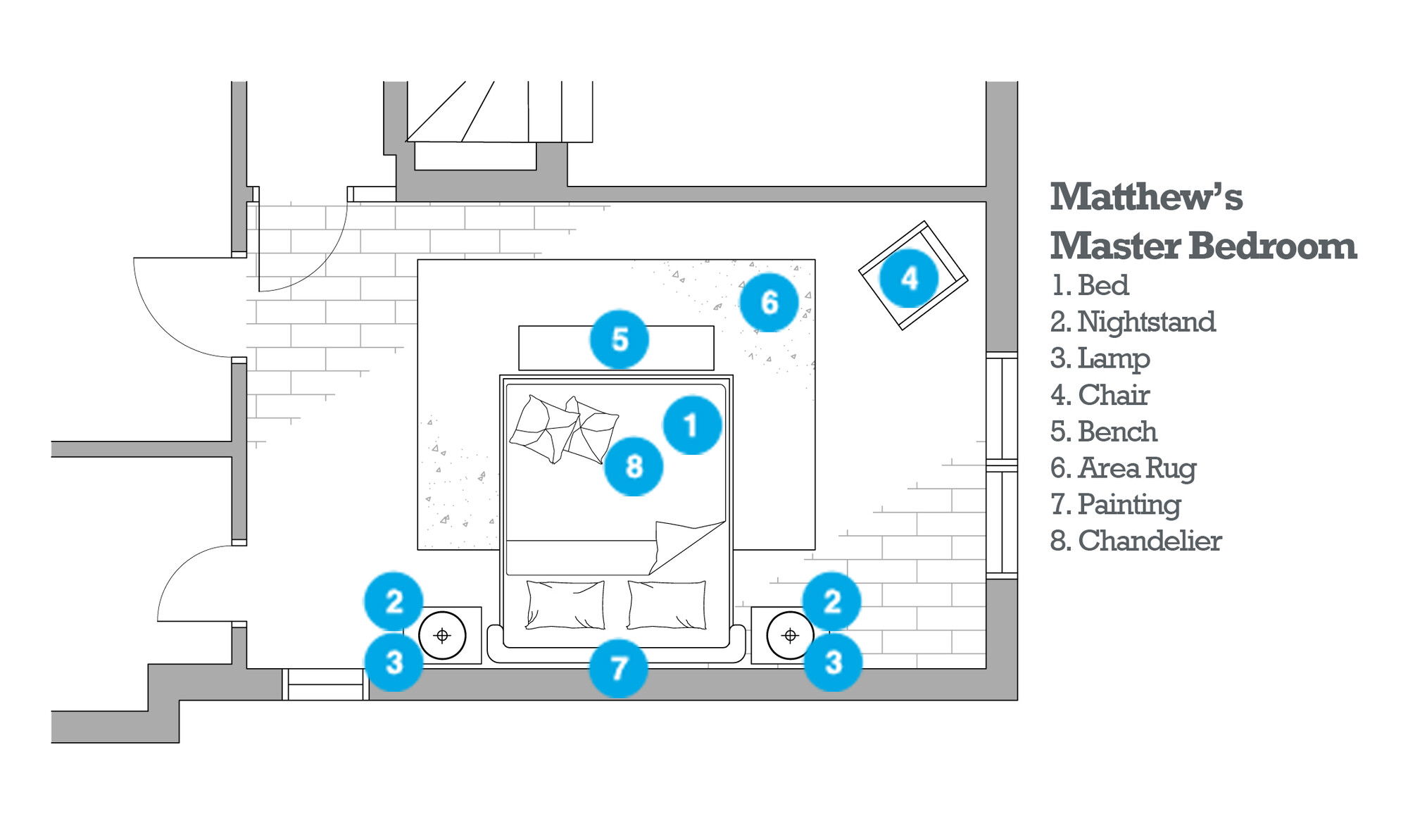 Online Designer Bedroom Floorplan