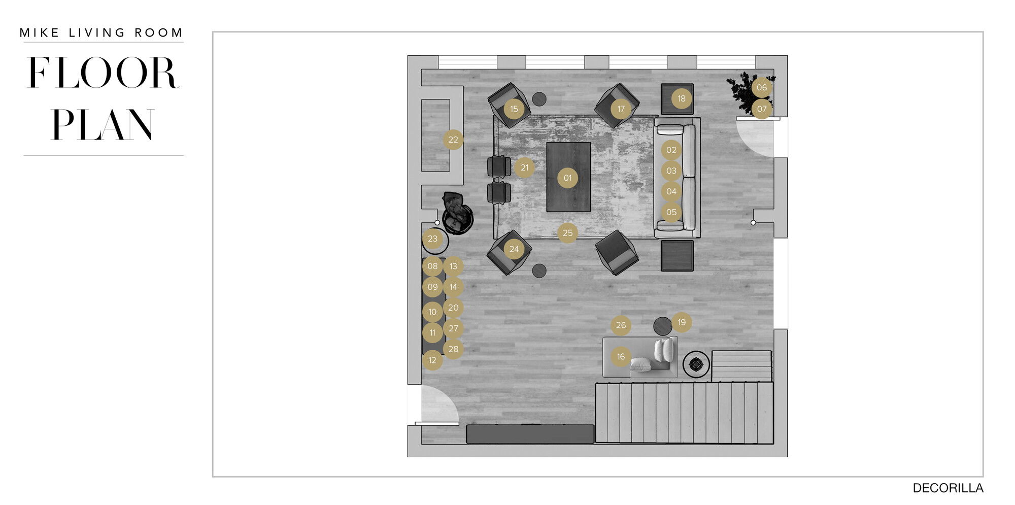 Online Designer Combined Living/Dining Floorplan