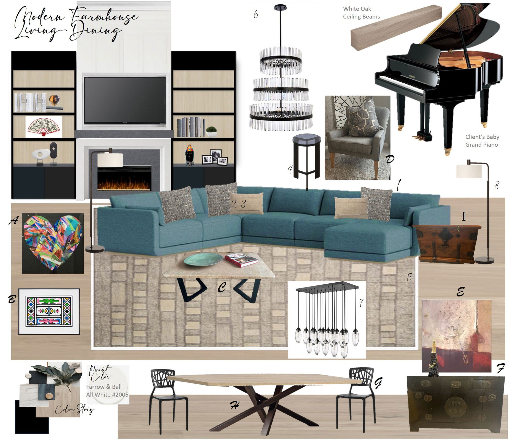Online Designer Combined Living/Dining Interior Design Ideas