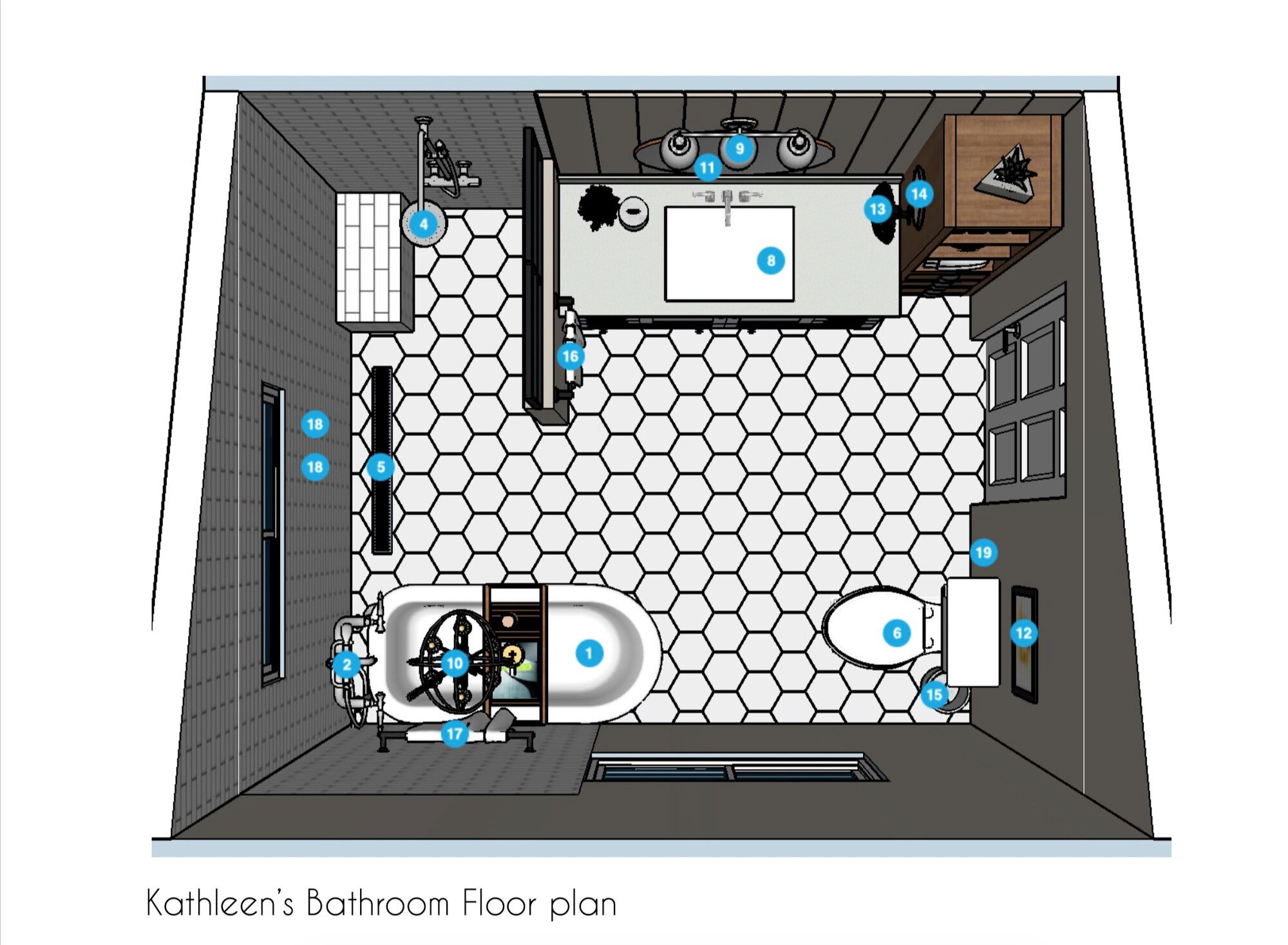 Online Designer Bathroom Floorplan