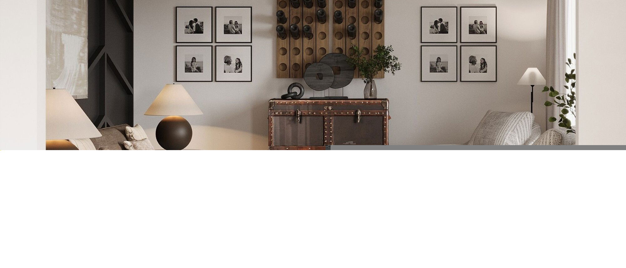 Fresh & Comfortable Living Room Remodel- After Rendering