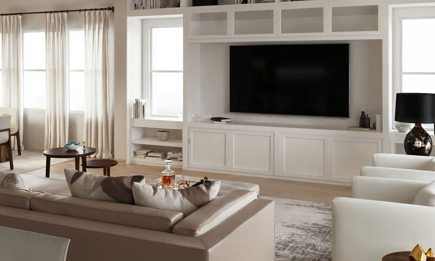 White and Neutral Living Room Design