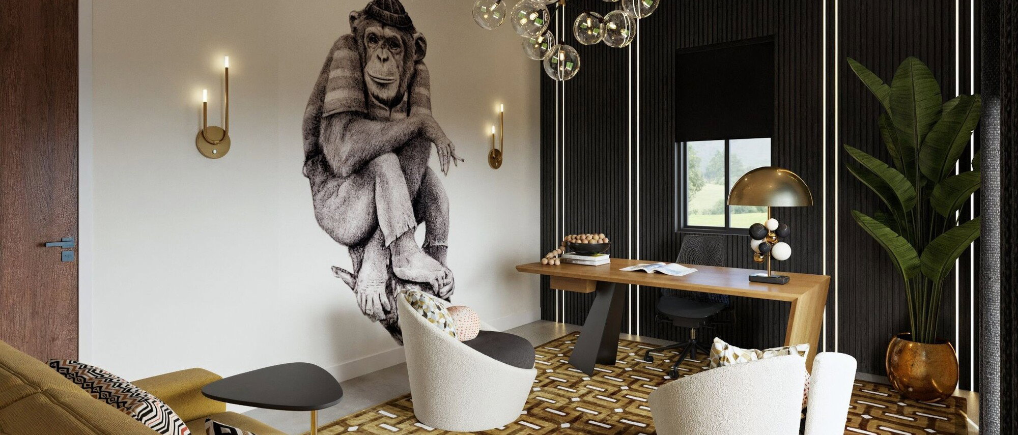 Urban Sophisticated Home Office Design by affordable Orange County interior designers