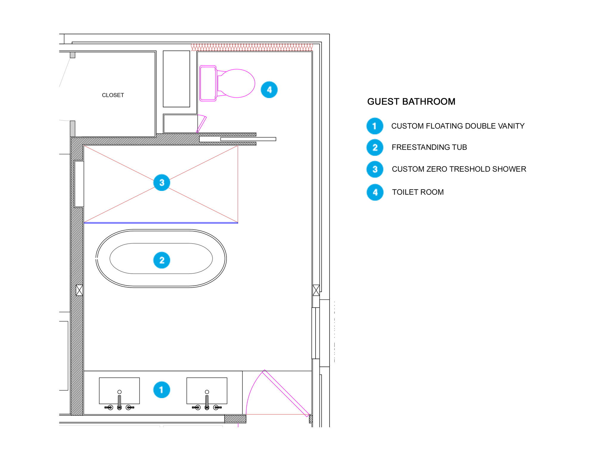 Online Designer Bathroom Floorplan