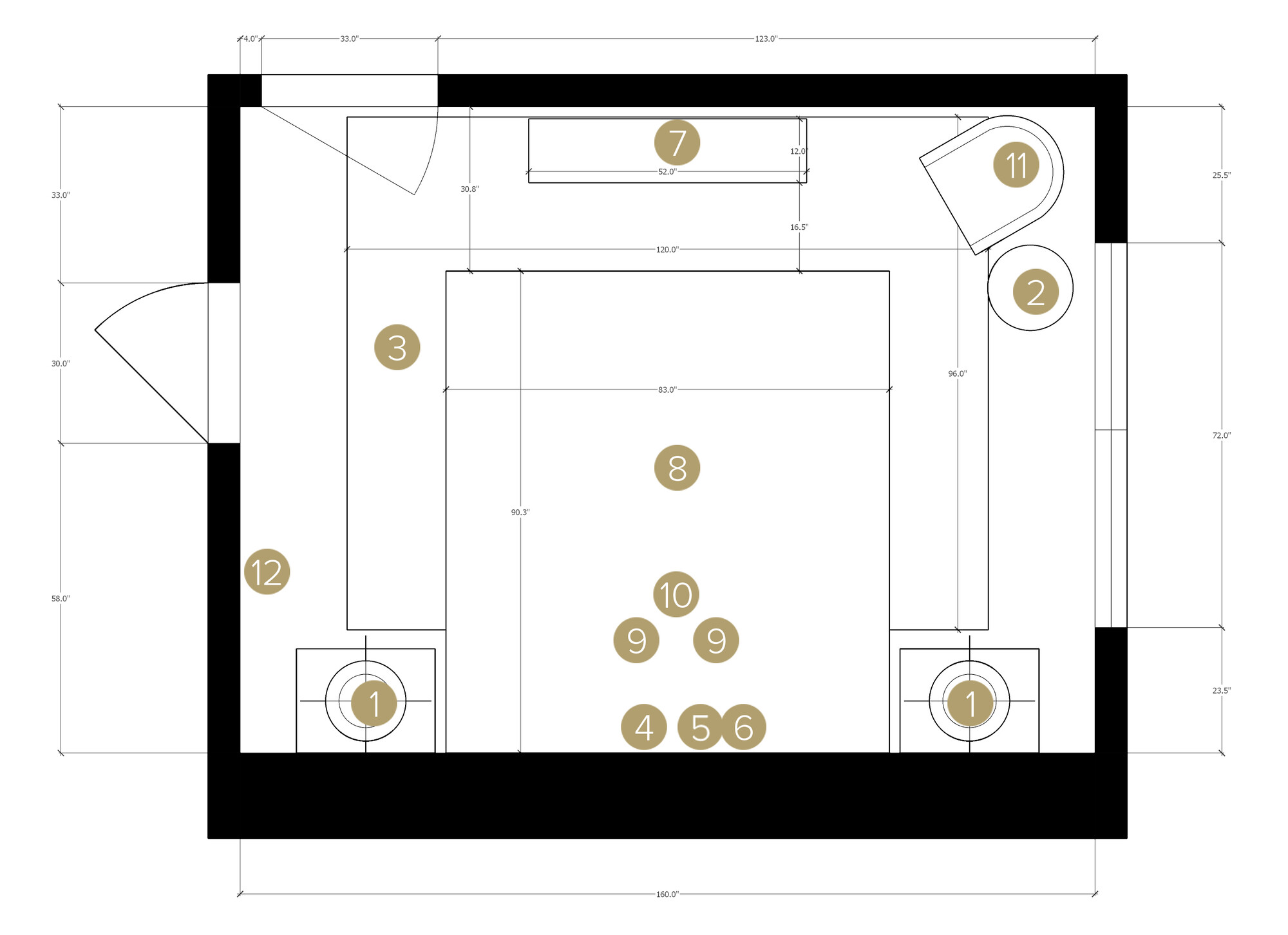 Online Designer Bedroom Floorplan