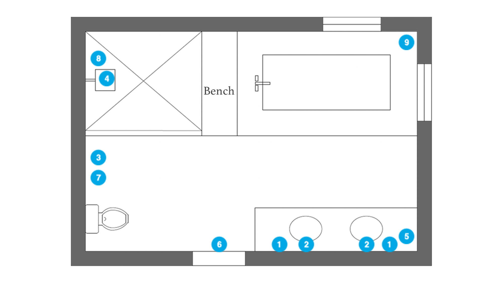 Online Designer Bathroom Floorplan