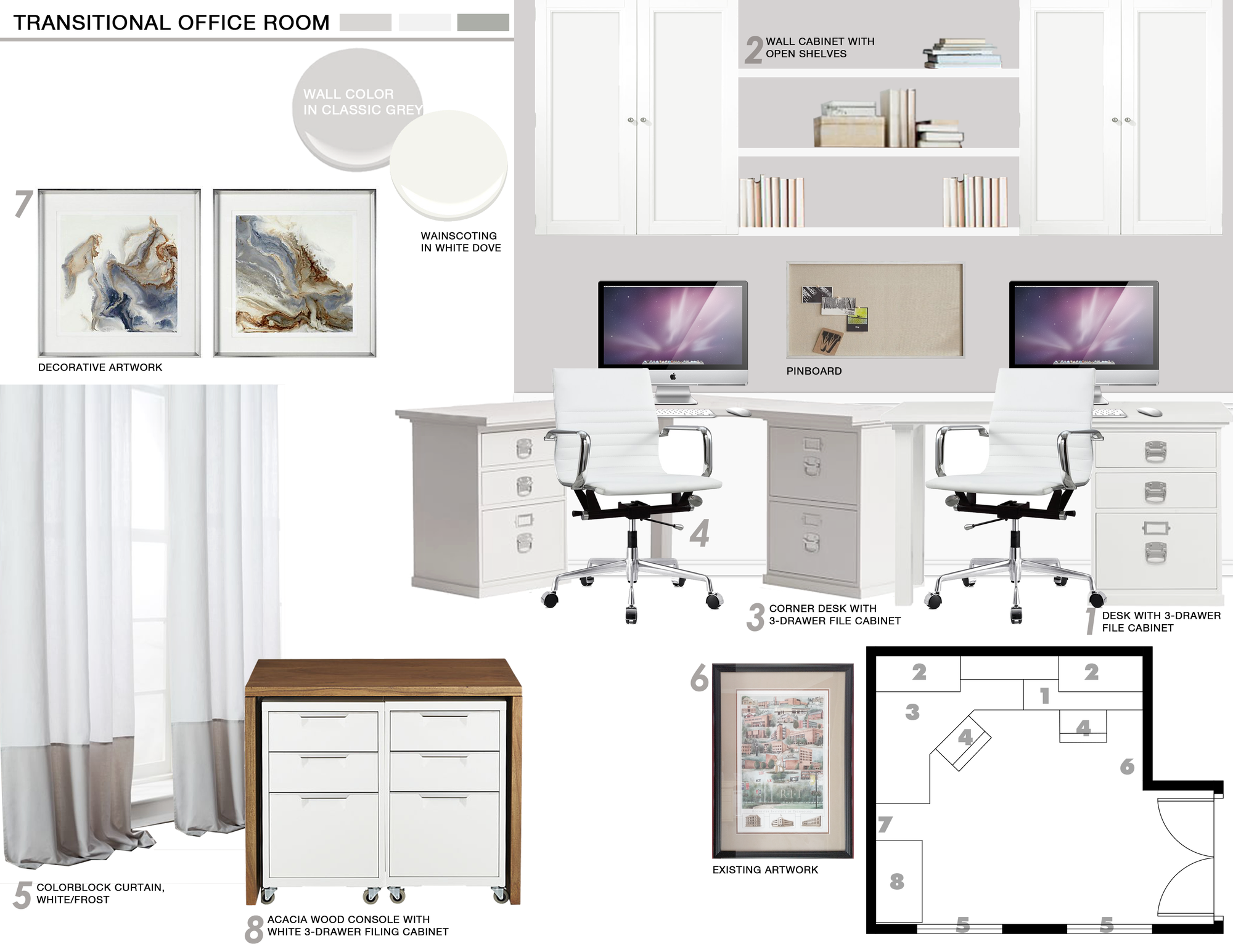 Ideas de diseño interior para hogar/oficina pequeña en línea