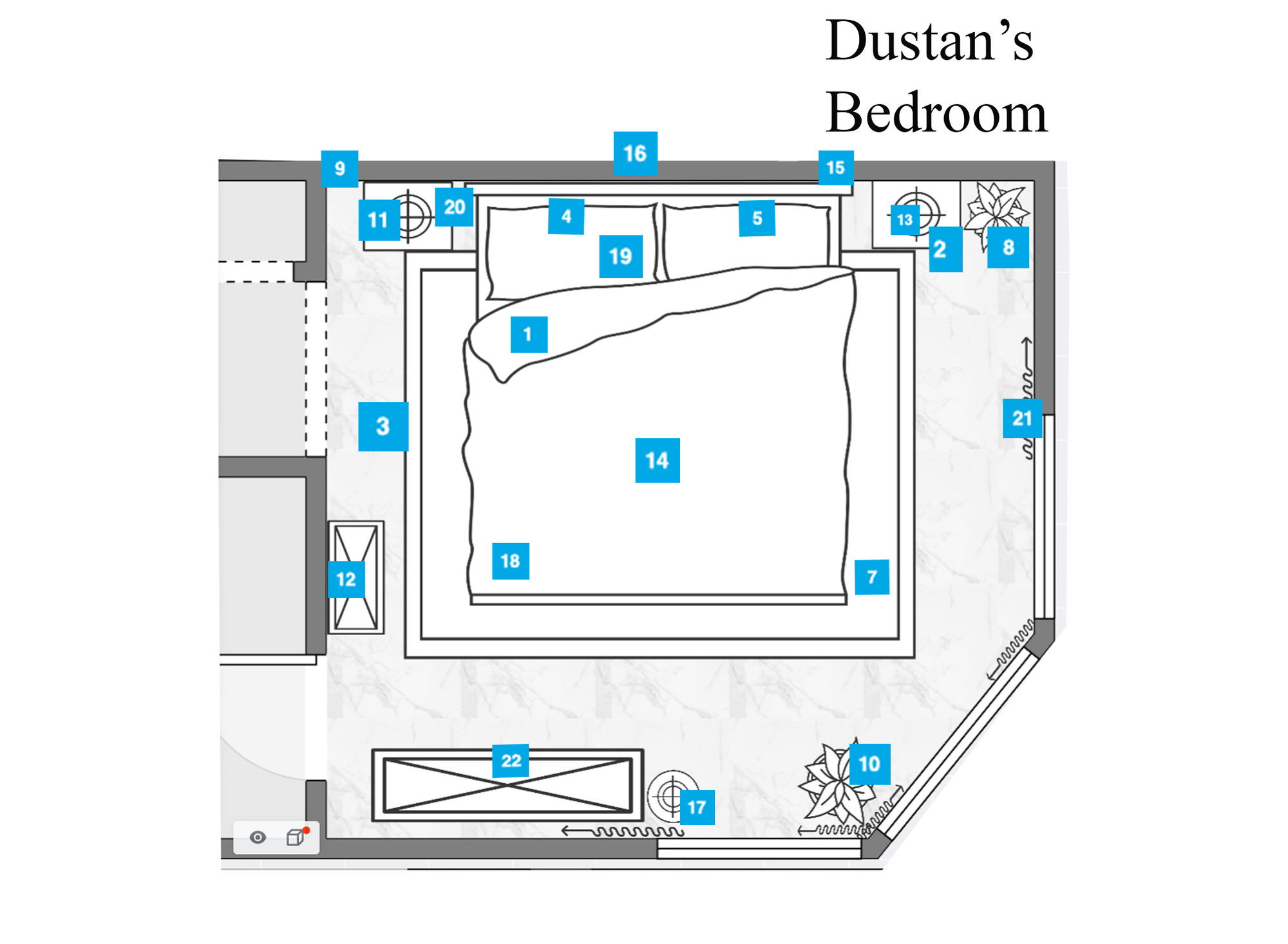 Online Designer Bedroom Floorplan