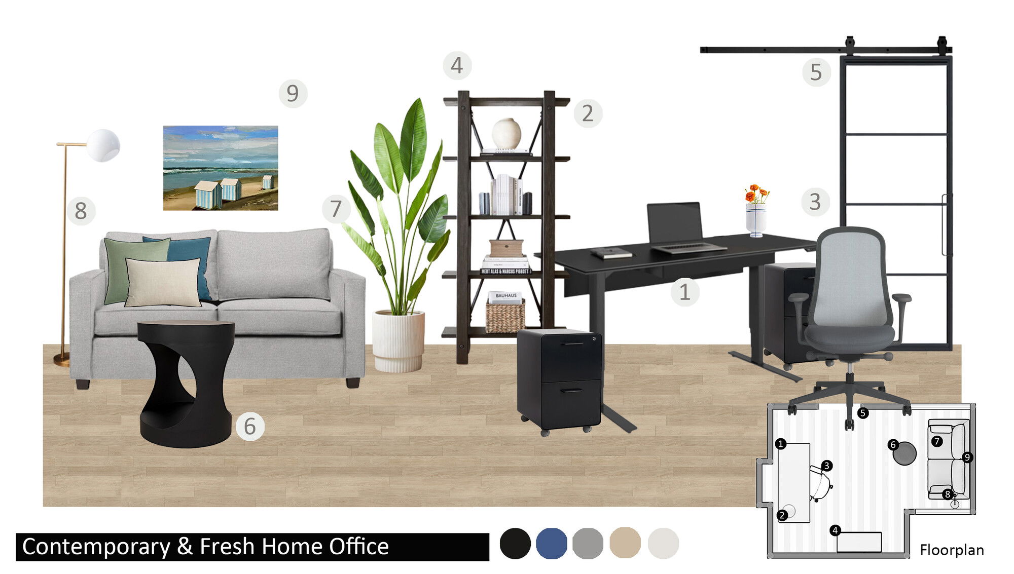 Ideas de diseño interior para hogar/oficina pequeña en línea