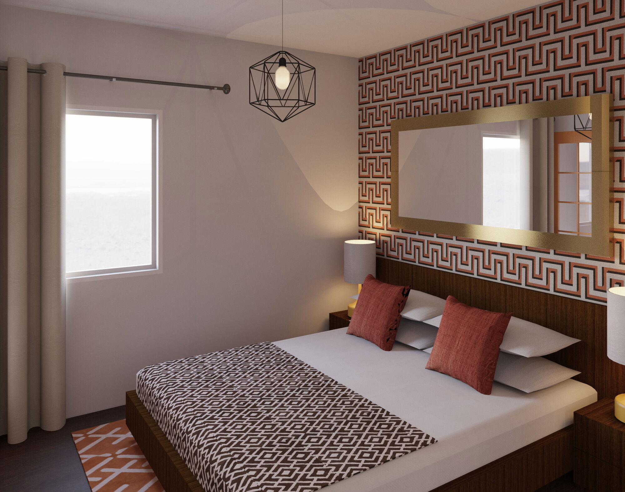 Online Designer Bedroom 3D Model 1