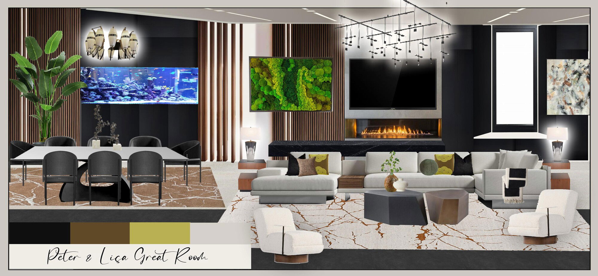 Online Designer Combined Living/Dining Interior Design Ideas