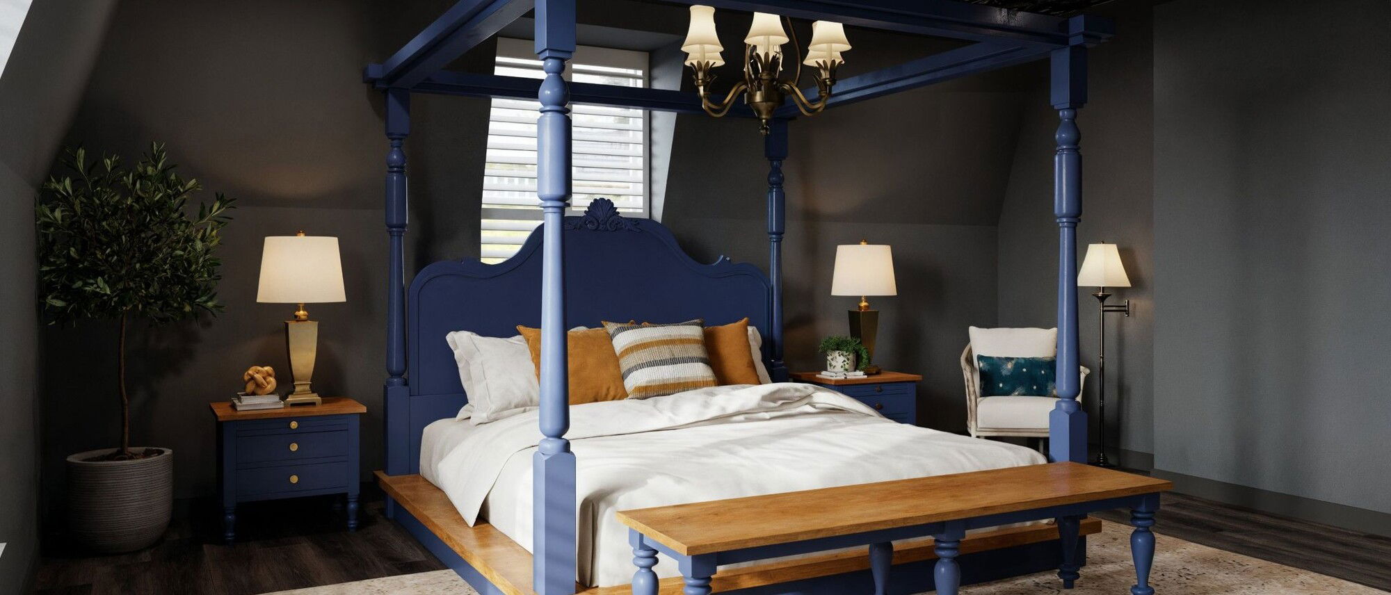 Traditional Antique Bedrooms and Bathroom Design- After Rendering