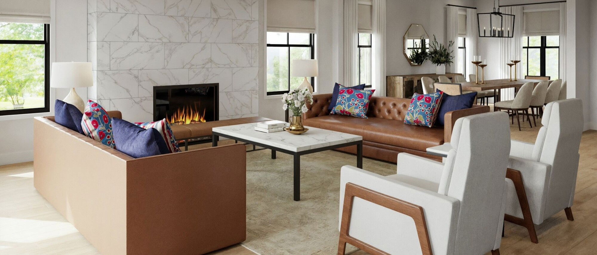 Contemporary Farmhouse with Indian Touches by affordable Colorado Springs interior designers