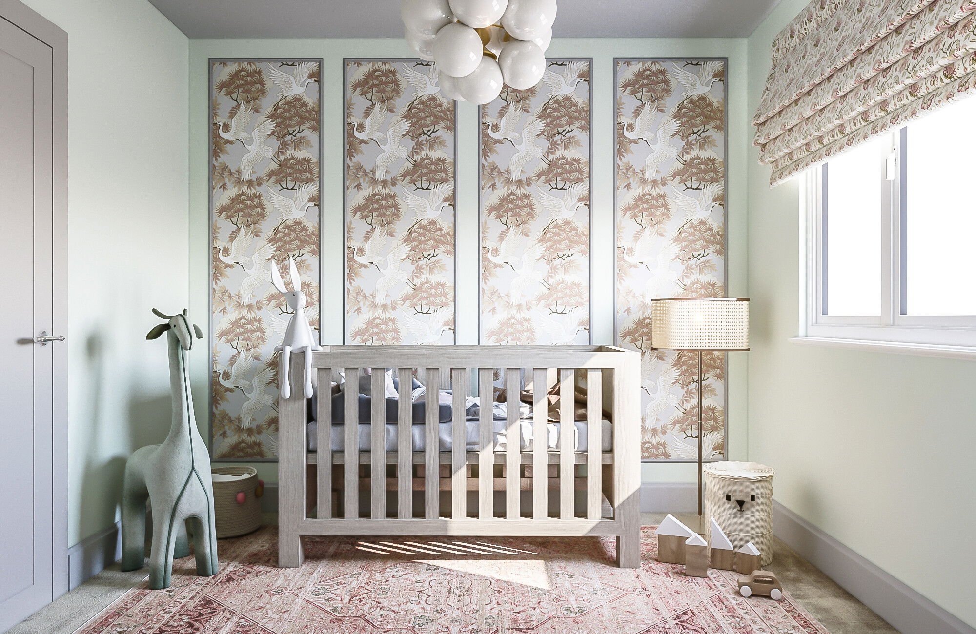 Traditional Artistic Wallpaper  in a Nursery