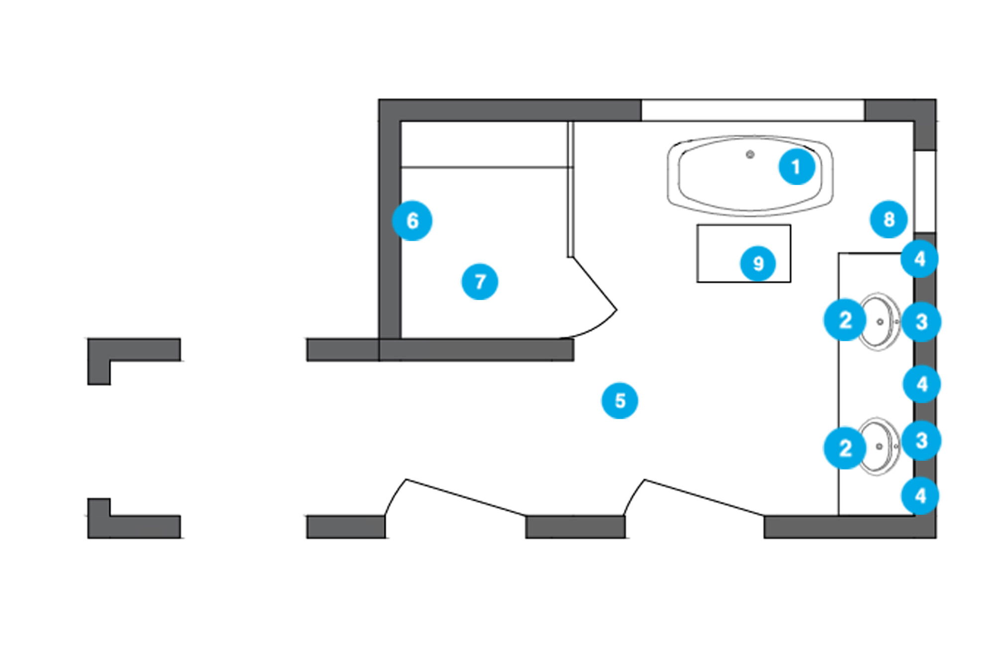 Online Designer Bathroom Floorplan