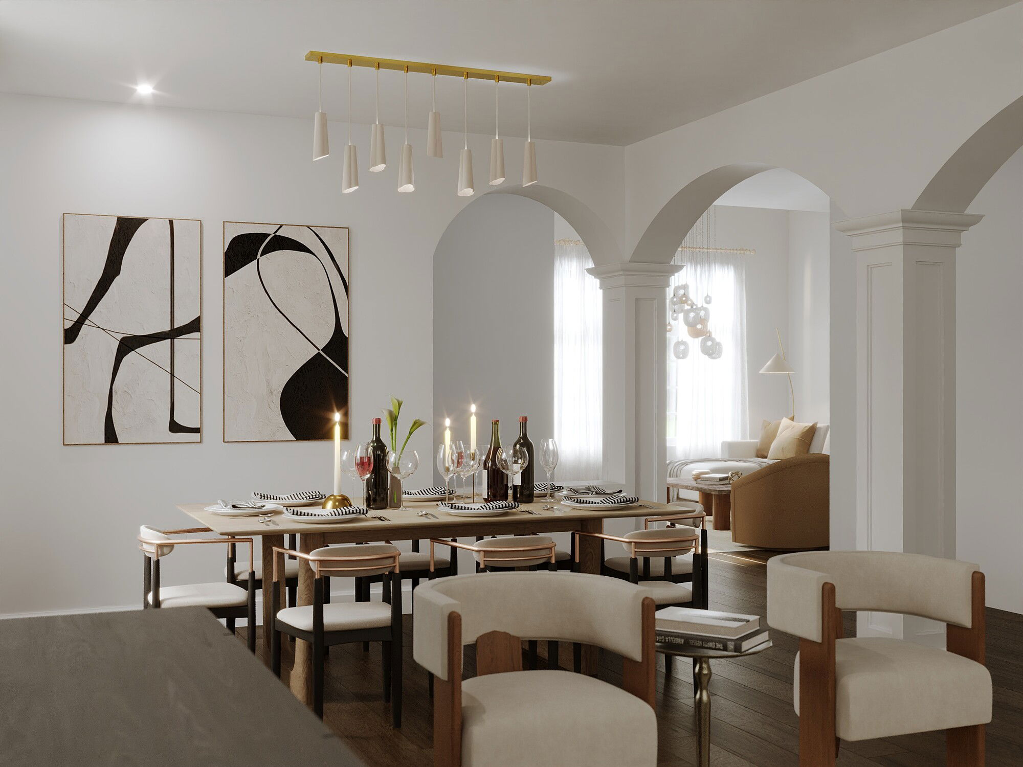 Online Designer Combined Living/Dining 3D Model 3
