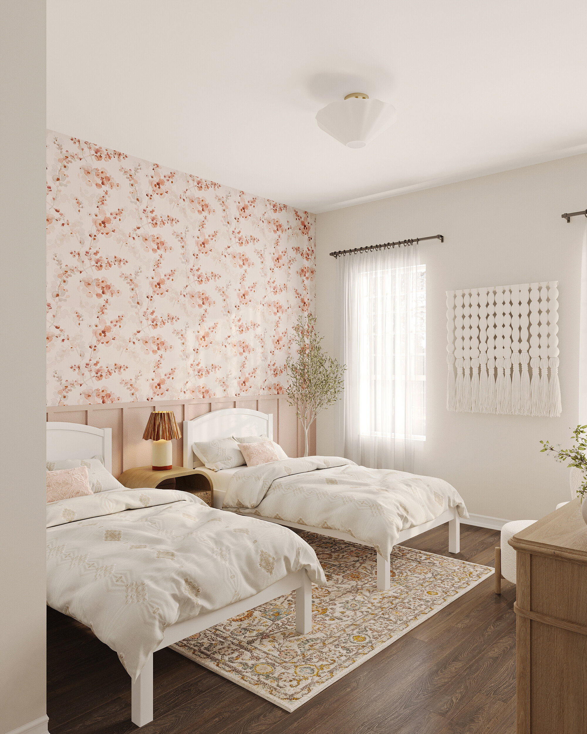 Fresh & Comfortable Twins Bedroom Transformation Rendering thumb