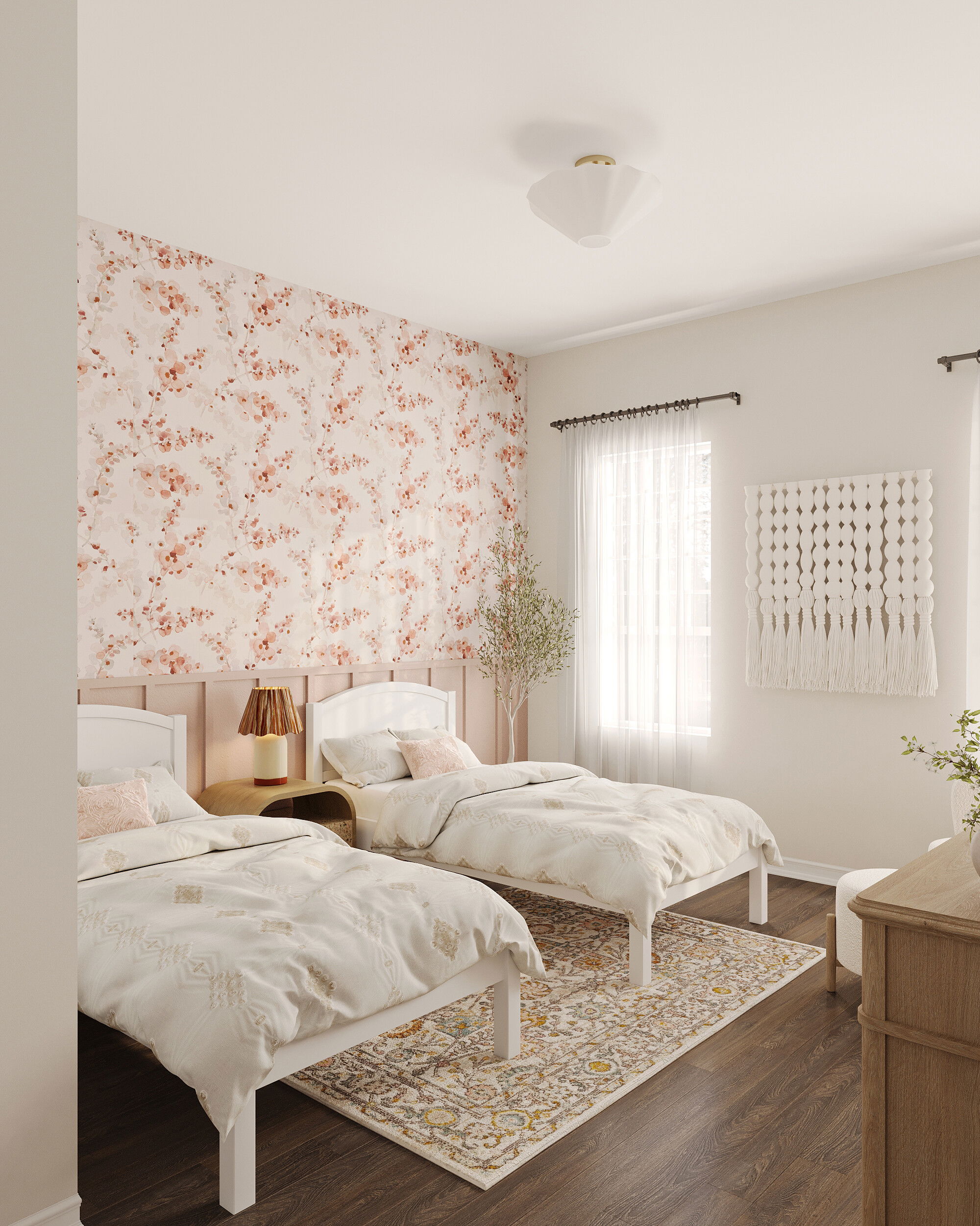 Fresh & Comfortable Twins Bedroom Transformation Rendering thumb