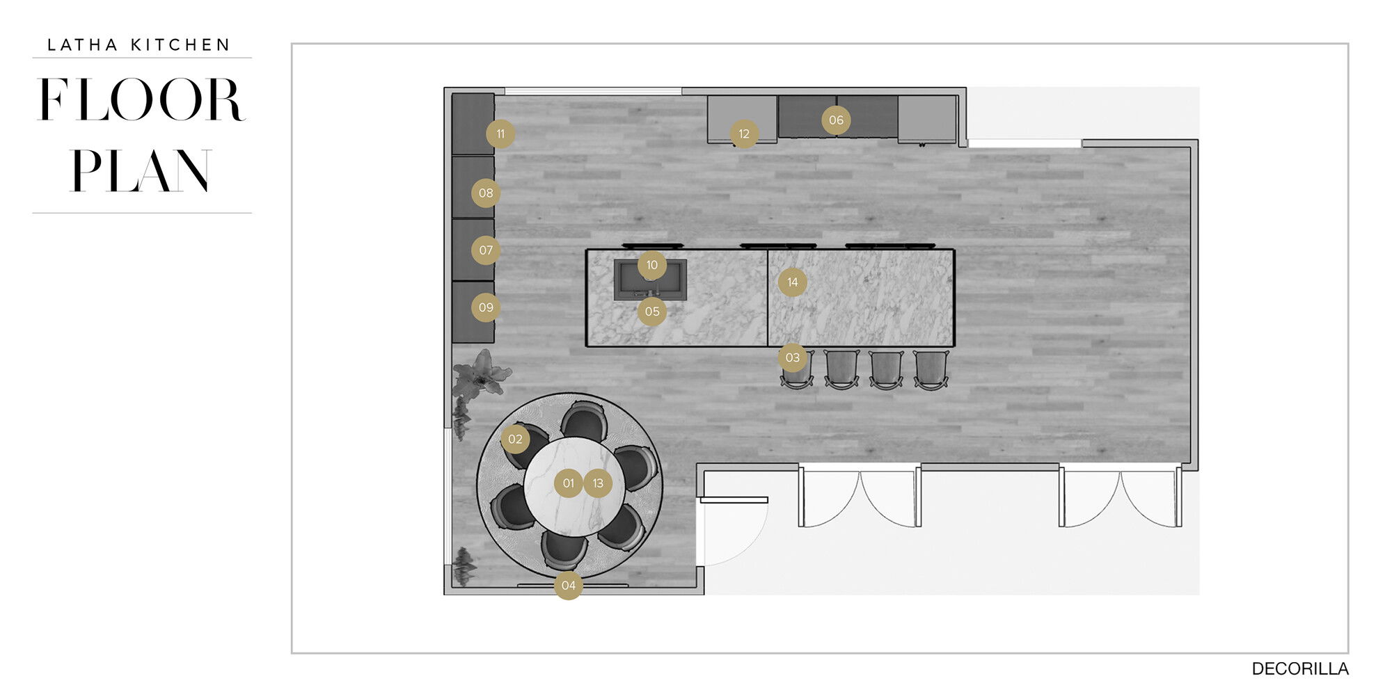 Online Designer Kitchen Floorplan