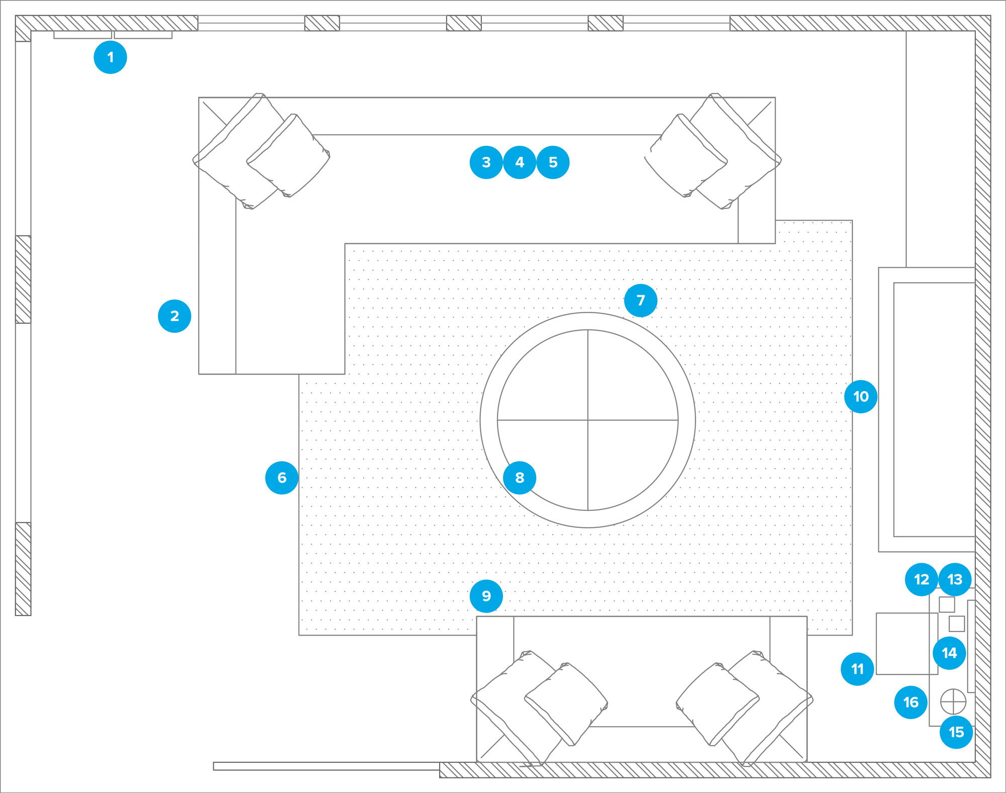 Online Designer Living Room Floorplan