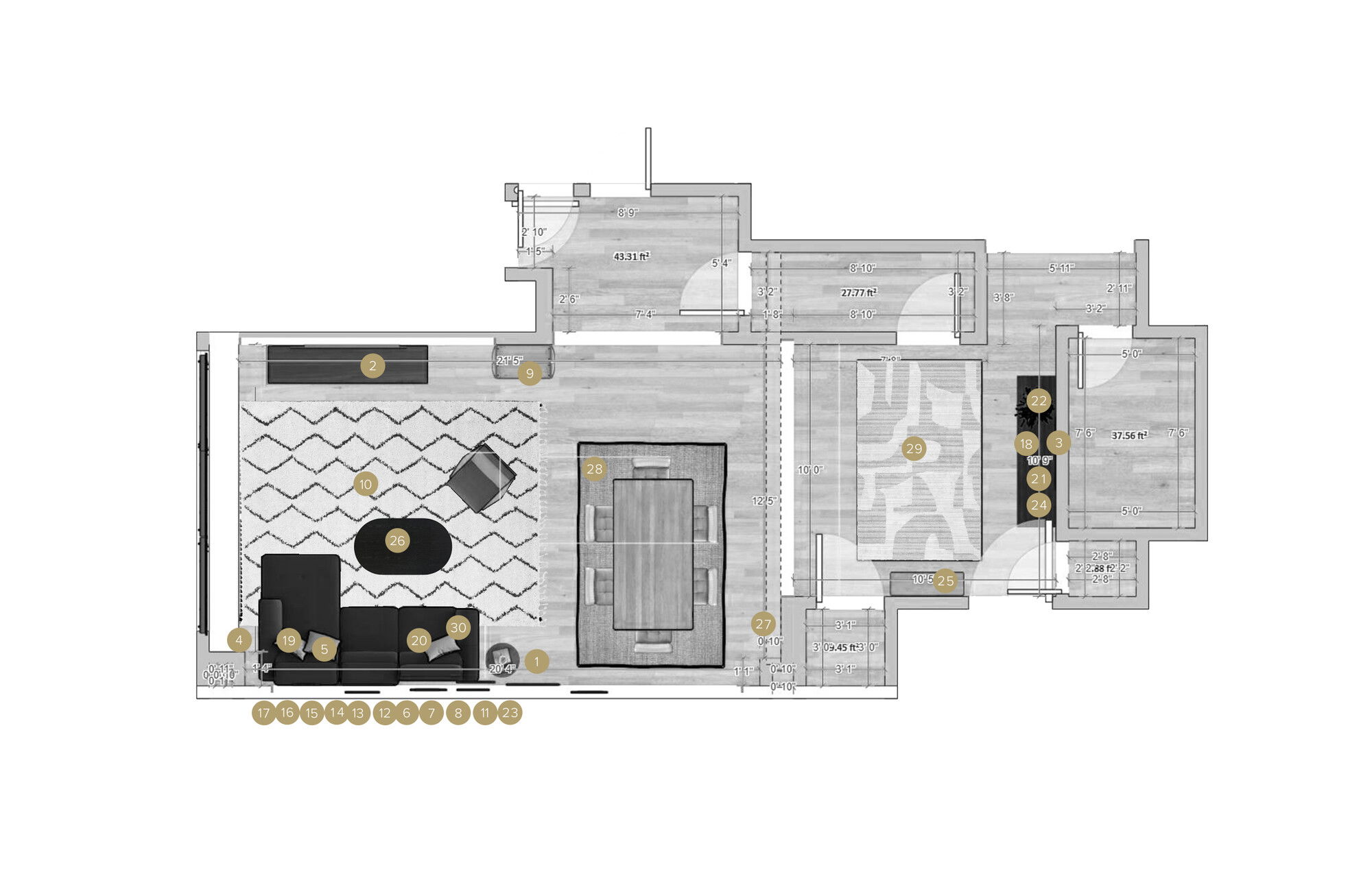 Online Designer Living Room Floorplan