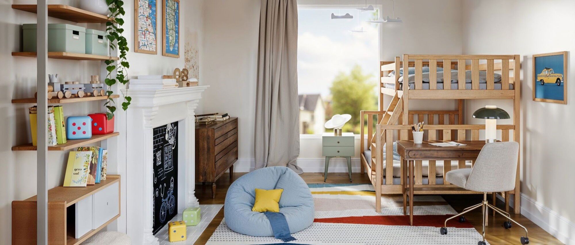 Travel Themed Kids Room Interior Design- After Rendering